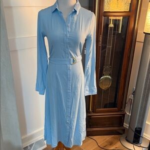 Rachel Parcell Light Blue Button-Up Dress